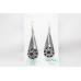 Earrings Silver 925 Sterling Dangle Drop Women Black Onyx Gemstone Handmade C754